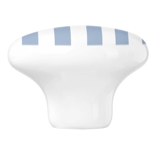 Deurknop Blauw & Wit Stripe Keramische Knop (Zijkant)