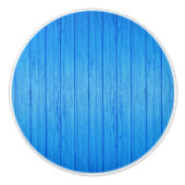 Deurknop Hout Blauw Keramische Knop (Voorkant)