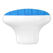 Deurknop Hout Blauw Keramische Knop (Zijkant)