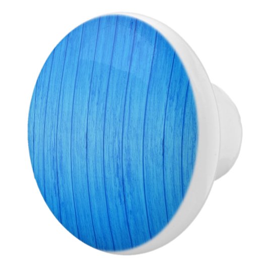 Deurknop Hout Blauw Keramische Knop (Rechts)