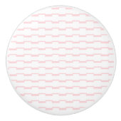 Deurknop Roze & Witte Streep Keramische Knop (Voorkant)