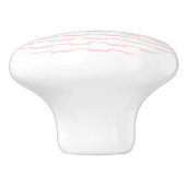Deurknop Roze & Witte Streep Keramische Knop (Zijkant)