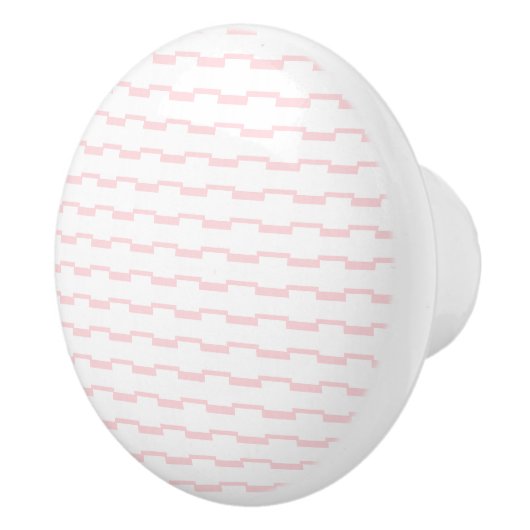 Deurknop Roze & Witte Streep Keramische Knop (Rechts)