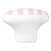 Deurknop Roze & Witte Streep Keramische Knop (Zijkant)
