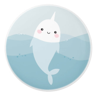 Deurknop voor Narwhal en golven Keramische Knop