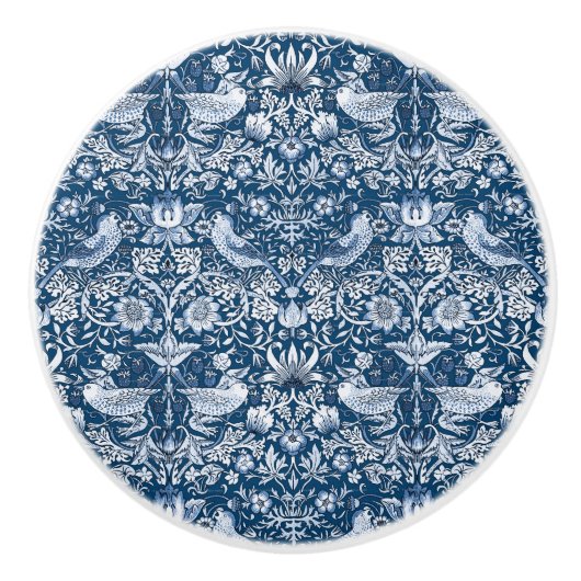 Deurknoppen - Aardbeiendief William Morris Keramische Knop (Voorkant)