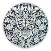 Deurknoppen - Blauw Wit Zonnebloem en Wijnstokken Keramische Knop (Voorkant)