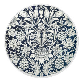 Deurknoppen - Blauw Wit Zonnebloem en Wijnstokken Keramische Knop