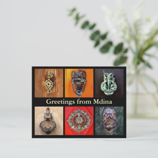 Deurknoppen in Mdina Briefkaart (Staand voorkant)