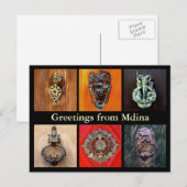 Deurknoppen in Mdina Briefkaart (Voorkant / Achterkant)