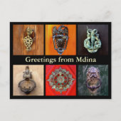 Deurknoppen in Mdina Briefkaart (Voorkant)