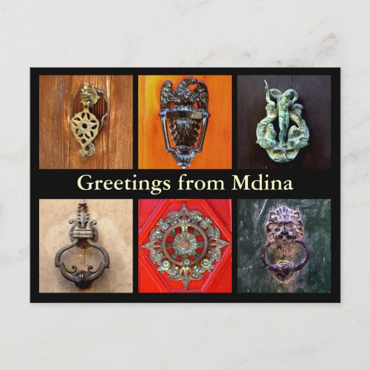 Deurknoppen in Mdina Briefkaart (Voorkant)