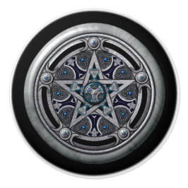 deurknoppen: Silver Pentacle Keramische Knop