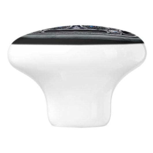 deurknoppen: Silver Pentacle Keramische Knop (Zijkant)