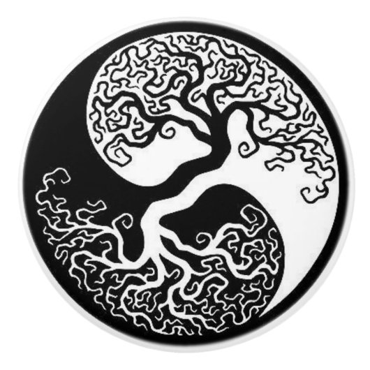 deurknoppen: Yin yang Keramische Knop (Voorkant)