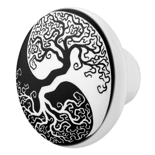 deurknoppen: Yin yang Keramische Knop (Rechts)