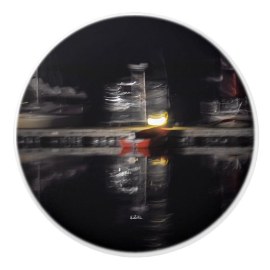 Deurkruk, abstracte foto, boten keramische knop (Voorkant)