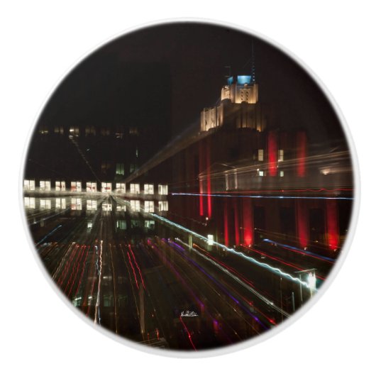 deurkruk, abstracte foto, hoog gebouw keramische knop (Voorkant)