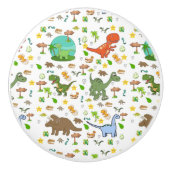 Deurkruk Dinosaurus  Keramische Knop (Voorkant)