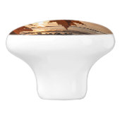 Deurkruk foto blad van esdoorns keramische knop (Zijkant)