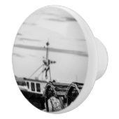 Deurkruk, foto boot van visserij keramische knop (Rechts)