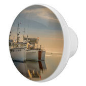 Deurkruk, foto boten van visserij keramische knop (Rechts)