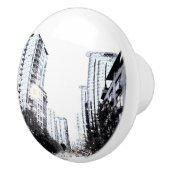 Deurkruk, foto van stad de nacht keramische knop (Rechts)