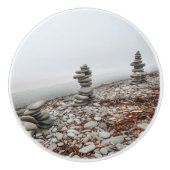 Deurkruk, inukshuk foto keramische knop (Voorkant)