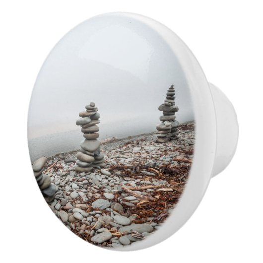 Deurkruk, inukshuk foto keramische knop (Rechts)