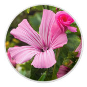 deurkruk roze bloem keramische knop (Voorkant)