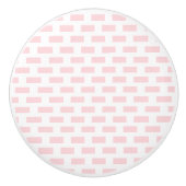 Deurkruk Roze & Witte Streep Vierkant Keramische Knop (Voorkant)