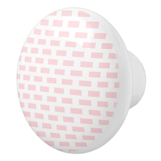 Deurkruk Roze & Witte Streep Vierkant Keramische Knop (Rechts)