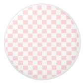 Deurkruk Roze & Witte Streep Vierkant Keramische Knop (Voorkant)