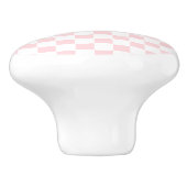 Deurkruk Roze & Witte Streep Vierkant Keramische Knop (Zijkant)