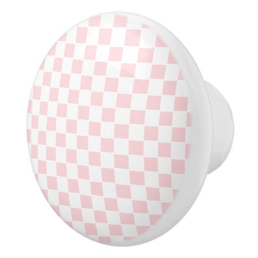 Deurkruk Roze & Witte Streep Vierkant Keramische Knop (Rechts)