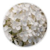 Deurkruk, witte bloemen keramische knop (Voorkant)