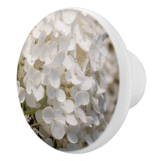 Deurkruk, witte bloemen keramische knop (Rechts)