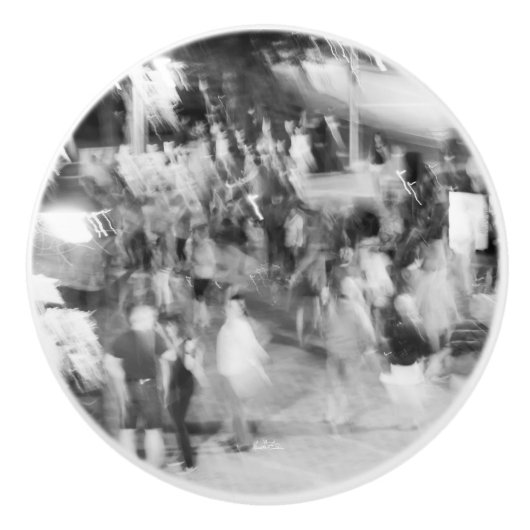 deurkruk, zwart-wit abstracte foto keramische knop (Voorkant)