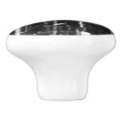 Deurkruk, zwart-wit foto keramische knop (Zijkant)