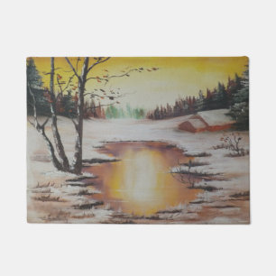 Deurmat Ann Hayes Schilderij Winter Scène