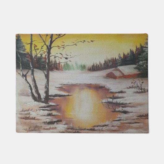 Deurmat Ann Hayes Schilderij Winter Scène (Voorkant)