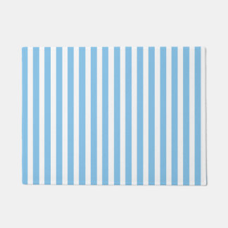 Deurmat aqua blauwe strepen