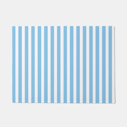 Deurmat aqua blauwe strepen (Voorkant)