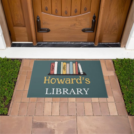 Deurmat - Bibliotheek - Gepersonaliseerd - Naam to (Buiten)