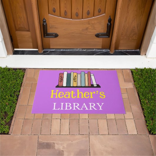 Deurmat - Bibliotheek - Gepersonaliseerd - Naam to (Buiten)