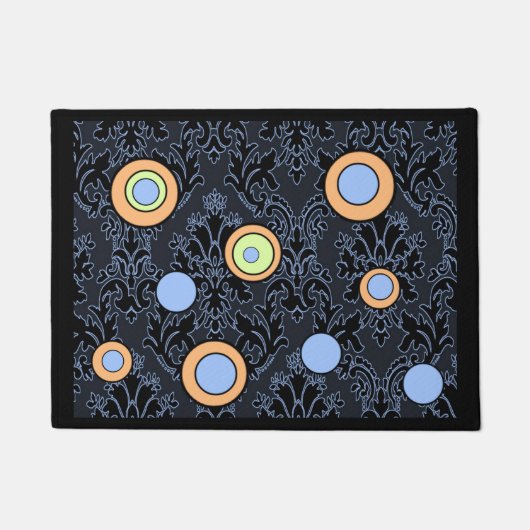 deurmat blauw diverse cirkels (Voorkant)