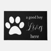Deurmat - Dog Paw - een goede jongen woont hier (Voorkant)