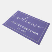 Deurmat - Gepersonaliseerde Welkom Periwinkle (Schuin)