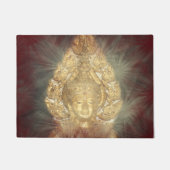 deurmat golden buddha in donkerrood (Voorkant)