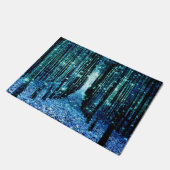 Deurmat: Magische Bos Turquoise Blauwgroen Deurmat (Schuin)